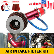 Universal Car Cold Air Intake Filter Induction Pipe Power Flow Hose System Red