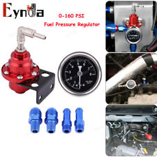 Universal Adjustable Car Fuel Pressure Regulator With Oil Gauge Kit 0-160 Psi Us