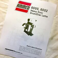 Ammco Parts Manual 6000 6002 Heavy Duty Brake Lathes