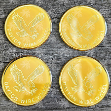 Yellow And Gold Dayton Eagle Wire Wheel Chip Decals Set Of 4 Size 2.25 Inch