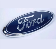 Ford F150 F250 F350 Blue Chrome Front Grille Tailgate 9 Inch Oval Emblem 1pc