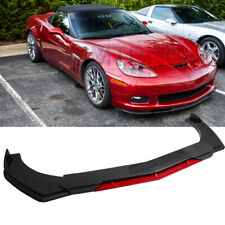 For Chevrolet Corvette C6 Carbon Fiber Front Bumper Red Lip Splitter Spoiler