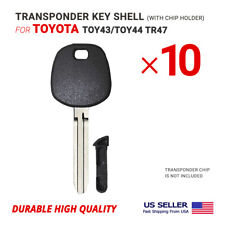 10x Transponder Key Shell With Blade Toy43toy44 Tr47 For Toyota W Chip Holder
