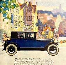 Willys Knight 1923 Overland Coupe Sedan Advertisement Automobilia Litho Hm1c