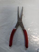 Snap On Tools 8 Long Needle Nose Pliers 96cf Red Handle Talon Grip Usa Made