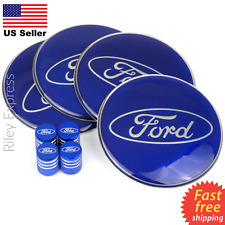 Blue Ford Wheel Center Cap Sticker Decals 2.55 Blue Ford Tire Valve Caps