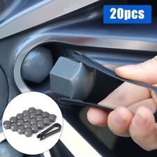 20 Pcs Gray 17mm Car Hub Screw Cover Auto Wheel Nut Caps Bolt Rims Accessories
