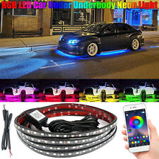 4pcs Rgb Under Car Strip Light Led Underglow Underbody App Control For Chevrolet