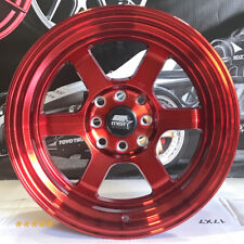 Mst Wheels Time Attack Rims 15 15x8 0 Ruby Red 4x114.3 4x4.5 Hellaflush Stance