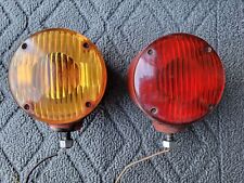 Vintage Pair Of Truckbus Fender Turn Lamps Signal Stat Two-sided Marker Lights