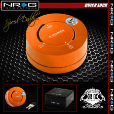 Nrg Thin Steering Wheel Short 6-hole Quick Release Lock Wkey Adaptor Kit Orange