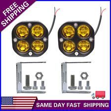 2 X 3inch 80w Led Work Light Spot Cube Pods Driving Amber Fog Offroad Truck Boat