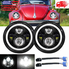 7 Inch Round Led Projector Hilo Beam Headlight For 1950-1979 Vw Beetle Pair
