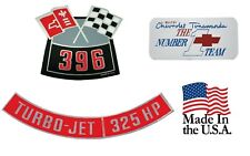 396325 Chevelle Air Cleaner Decals With Valve Cover Decals 66-72 Usa Made