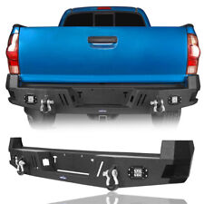 Off-road Steel Rear Bumper Wled Lights D-rings For 2005-2015 Toyota Tacoma