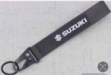Black Suzuki Keychain Wrist Lanyard With Metal Keyring - Free Shipping