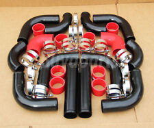 12pcs Aluminum Turbo Intercooler Black Piping Kit Rx7 Rx8 Miata Protege Mx3 Mx6