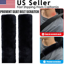 2pcs Car Auto Faux Sheepskin Seat Belt Cover Shoulder Strap Pad Cushion Headrest