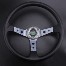 Us Gray Aluminum 13.6 9.5cm Deep Dish Universal Drifting Racing Steering Wheel