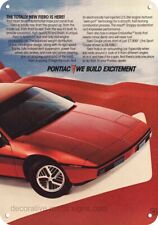 1983 Totally New Pontiac Fiero Sports Car Is Here Decorative Replica Metal Sign