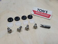 Bmw Security Anti Theft Auto License Plate Screws Stainless Bolts Black Caps Sn