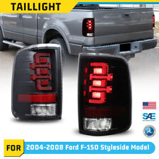 Led Tail Lights For 2004-2008 Ford F-150 Styleside Rear Brake Lamp Black Clear