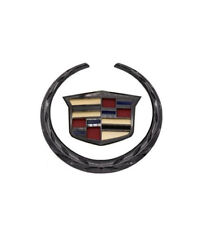 For Cadillac Car Hood Emblem Bonnet Front Badge Sticker Wreath Black Color 6