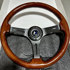 14 Universal Classic Wood Grain Brushed 3-spoke Steering Wheel 1.5 Deep Dish