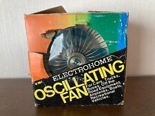 Vintage Retro Electrohome Oscillating Automotive Fan Hard Wired Blue Blade