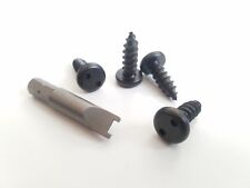 Security Anti Theft Auto License Plate Screws Black Stainless Fits Jeep Wrangler