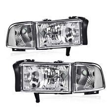 Clear Corner Chrome Headlights Assembly Fit For 94-02 Dodge Ram 1500 2500 3500