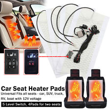 5 Level Car Carbon Fiber Heated Cushion Seat Heater Pad Hi-off-lo Switch Kit 12v