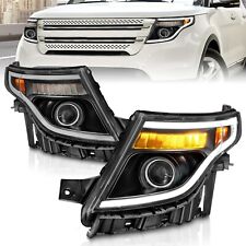 Fits Ford Explorer 11-15 Projector Plank Style Headlights Black 111575