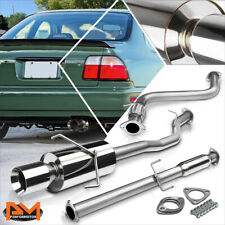 For 94-97 Honda Accord 2.2l 4rolled Tip Muffler Stainless Steel Catback Exhaust
