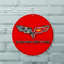 Corvette Metal Round Sign For Wall Decor