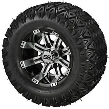 4 Golf Cart 20x10-10 All-terrain Tires On 10x7 Blackmachined Tempest Wheels