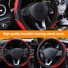 For Ford Car 15 Durable Leather Steering Wheel Cover Breathable Anti-slip Wrap