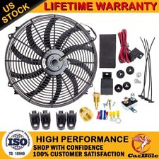 16 Inch Electric Radiator Cooling Fan 12v 3500cfm Relay Thermostat Switch Kit