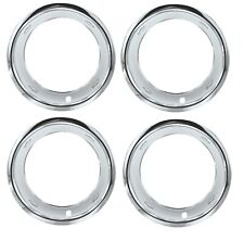 15 3 Chevy Bowtie Chrome Stainless Steel Trim Ring Set 15x8 15x10 Rally Wheels