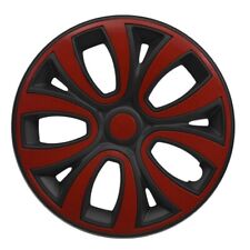 Hubcaps 15 Inch Wheel Rim Cover Matt Red With Black Insert 4pcs Set