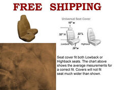 New 2 Front Synthetic Sheep Skin Sheepskin Car Truck Seat Cover- Beige Tan