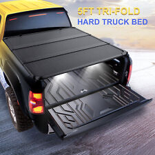 5ft Hard Bed Tonneau Cover For 2005-2015 Toyota Tacoma Truck Tri-fold W Lamp