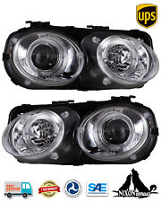 Chrome Clear Lens Projector Halo Headlights Lamps For Acura Integra 1998-2001
