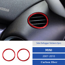 Red Interior Carbon Fiber Air Vent Outlet Trim Cover For Bmw Mini Cooper 2007-11