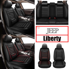 Car 25seat Covers Fuax Leather For Jeep Liberty 2002-2012 Protector Pad Black