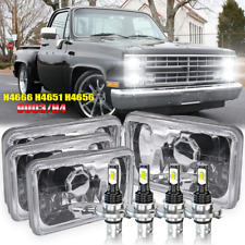 4pc 4x6 Led Headlights High-lo Beam For Chevy C10 Pickup 1981-87 Ford Mustang