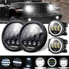 7 Inch Led Headlights Fog Lights Turn Signal Halo For 2003-2007 Jeep Liberty