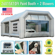 Spray Booth Inflatable Tent Car Paint Portable Cabin 2 Blowers 26ftx15ftx10ft Aa