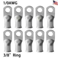 10pcs Gauge 10 38 Battery Cable Ends Lugs Hole Ofc Copper Ring Terminals Wire