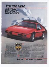 1983 Pontiac Fiero Print Ad Automobile Car 8.5 X 11